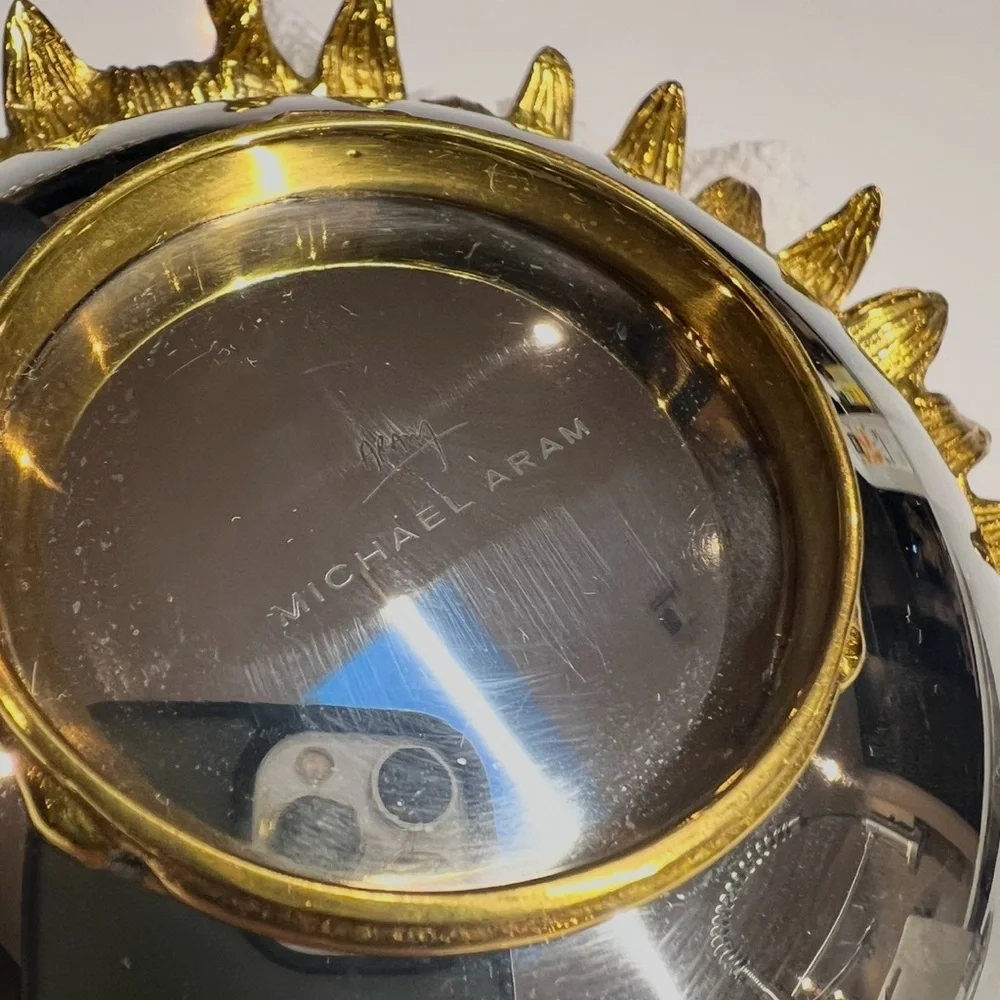 Michael Aram Silver and Gold Sunburst Decorative DishBowl - Picture 4 of 8